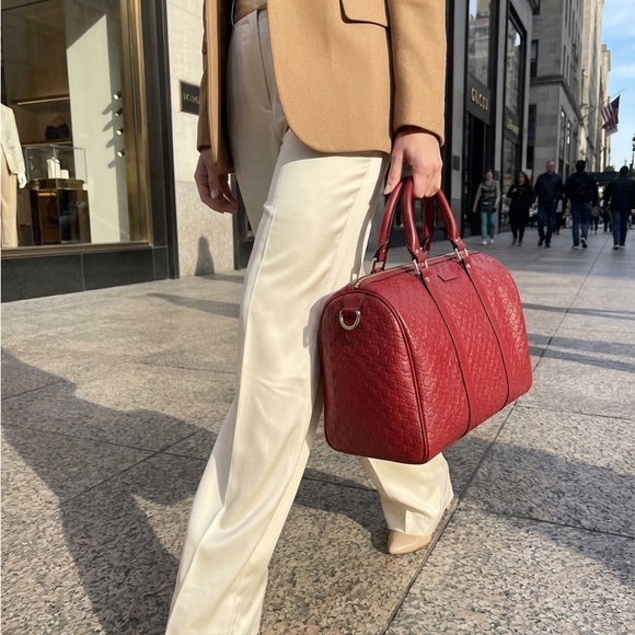 Gucci Micro Guccissima Boston Bag Red Style 449646 - Picture 10 of 10